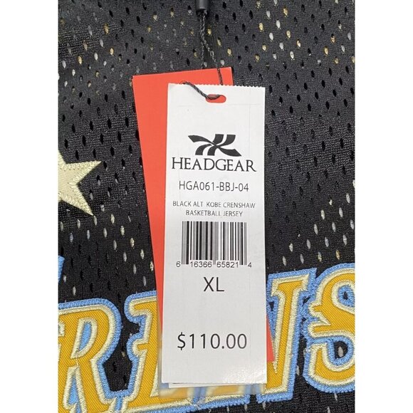 Headgear Classics Kobe Bryant #24 Men's Crenshaw Black Alt Sewn Jersey Sz: L NWT - Picture 3 of 3